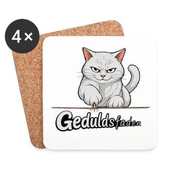 Geduldsfaden der Katze reißt - Untersetzer (4er-Set) - Weiß - Vorne