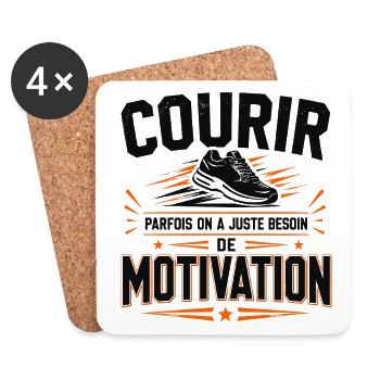 courir T-shirt Courir Besoins De Motivation Runnin - Dessous de verre (lot de 4) - blanc - Devant
