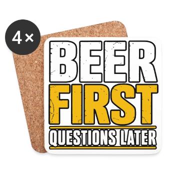 Beer Beer Lover Beer Fan Gift Barley - Coasters (set of 4) - white - Front
