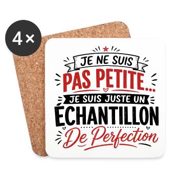 Femme humour, perfection, cadeau fête des mères - Dessous de verre (lot de 4) - blanc - Devant