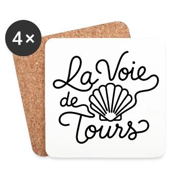 La Voie de Tours – Saint-Jacques Compostelle - Dessous de verre (lot de 4) - blanc - Devant