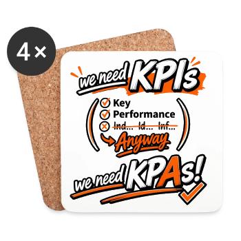 KPI Motivation graphique - Dessous de verre (lot de 4) - blanc - Devant
