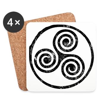 Triskele Spiral Emblem - Coasters (set of 4) - white - Front