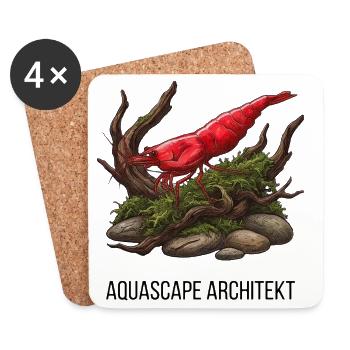 Aquascape Architekt - Red Sakura Garnele - Untersetzer (4er-Set) - Weiß - Vorne