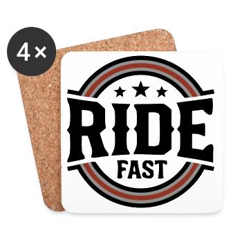 Ride Fast Badge Logo - Dessous de verre (lot de 4) - blanc - Devant
