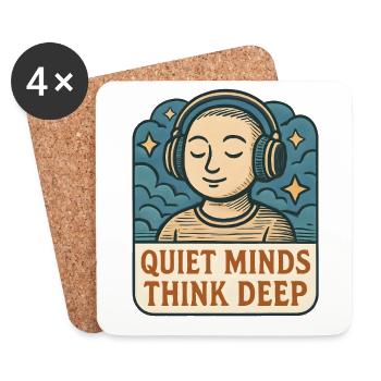 Quiet thoughts deep thinking - Coasters (set of 4) - white - Front