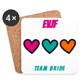 EVJF. MARIEE. TEAM. TEAM MARIEE. FUTURE MARIEE - Dessous de verre (lot de 4) - blanc - Devant