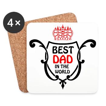 Estampe du Papa Royal avec couronne - Dessous de verre (lot de 4) - blanc - Devant