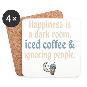 Chambre noire, café et ignorance - Dessous de verre (lot de 4) - blanc - Devant