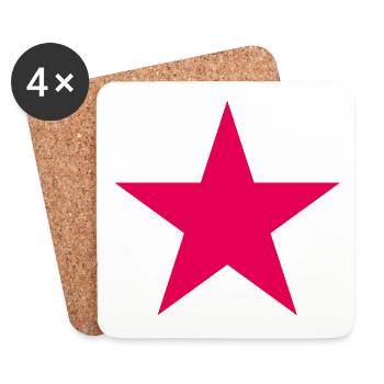 Neon Pink Star - Coasters (set of 4) - white - Front