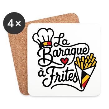 La Baraque à Frites — Design Belge - Dessous de verre (lot de 4) - blanc - Devant
