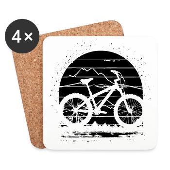 Croquis de VTT - Dessous de verre (lot de 4) - blanc - Devant