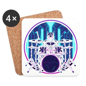 Batteur Steampunk - Dessous de verre (lot de 4) - blanc - Devant