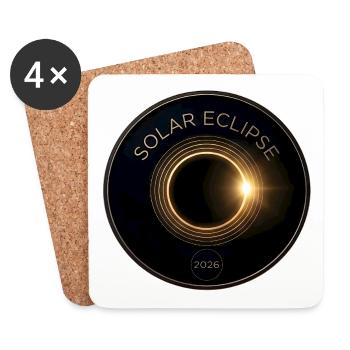 Conception de la médaille de l’anneau d’or Total Solar Eclipse 2026 - Dessous de verre (lot de 4) - blanc - Devant