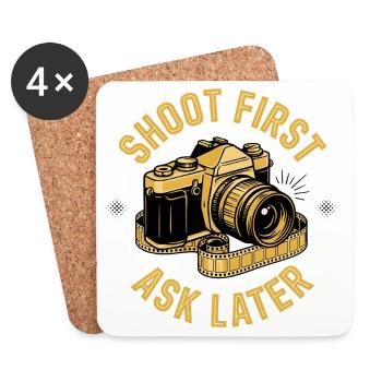 Shoot First Ask Later - Coasters (set of 4) - white - Front