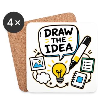 DRAW THE IDEA - Coasters (set of 4) - white - Front