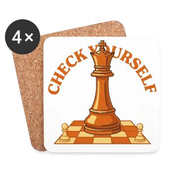 Check Yourself - Coasters (set of 4) - white - Front