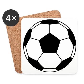 Football Football Sports Sports Football Fan Ball - Dessous de verre (lot de 4) - blanc - Devant