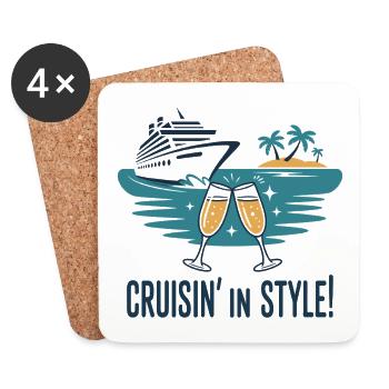 Cruisin’ in Style – Luxury Cruise Holiday - Coasters (set of 4) - white - Front
