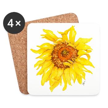 sunflower - Coasters (set of 4) - white - Front
