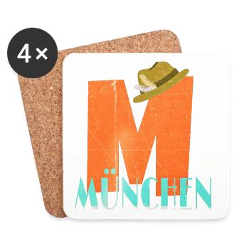 Retro Design M München - Untersetzer (4er-Set) - Weiß - Vorne