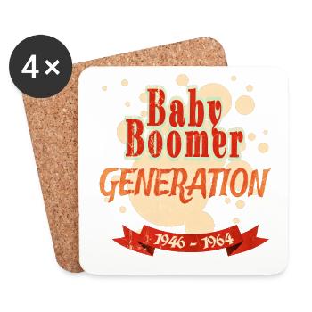 Design Baby Boomer Generation (1946 - 1964) - Coasters (set of 4) - white - Front