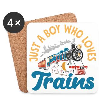 Who Tooted Funny Train Locomotive Humor - Coasters (set of 4) - white - Front