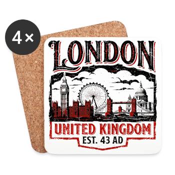 London United Kingdom Est 43 AD - Coasters (set of 4) - white - Front