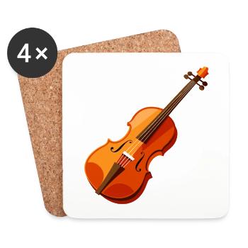 Violin - Coasters (set of 4) - white - Front
