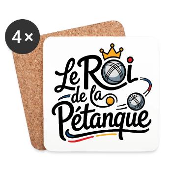 Le Roi de la Pétanque - Dessous de verre (lot de 4) - blanc - Devant