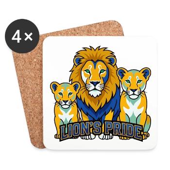 Mascotte sportive de Lion Pride Vector - Dessous de verre (lot de 4) - blanc - Devant