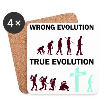 Evolution to the Cross: Faith Wins - Coasters (set of 4) - white - Front