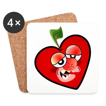 Cherry Tired - Coasters (set of 4) - white - Front