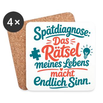 Spätdiagnose Das Rätsel Meines Lebens Sinn - Untersetzer (4er-Set) - Weiß - Vorne