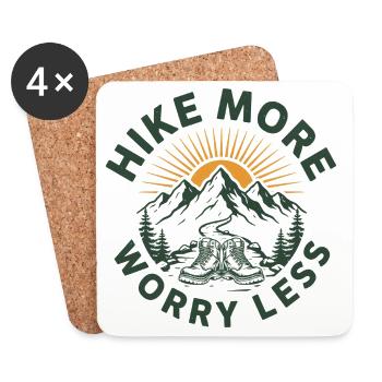 Hike More Worry Less Vintage - Coasters (set of 4) - white - Front
