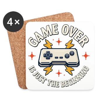 Game Over Is Just The Beginning - Coasters (set of 4) - white - Front