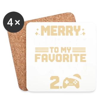 Merry Christmas To My Favorite Player 2 Gamer - Coasters (set of 4) - white - Front
