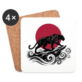 SAMURAI PANTHER - Coasters (set of 4) - white - Front