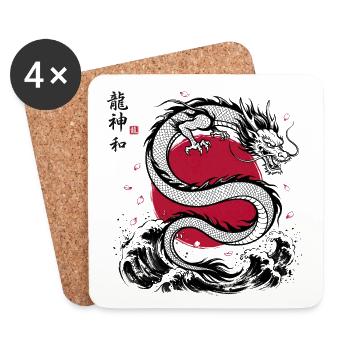 JAPANESE DRAGON - Untersetzer (4er-Set) - Weiß - Vorne