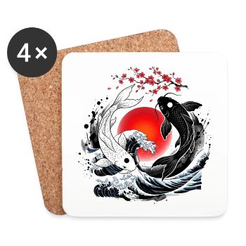 KOI FISH YIN YANG - Untersetzer (4er-Set) - Weiß - Vorne