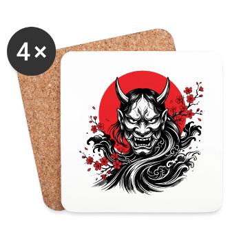 Oni MAsk - Coasters (set of 4) - white - Front