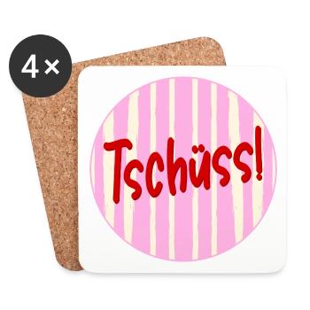 Abschied Tschüss - Untersetzer (4er-Set) - Weiß - Vorne