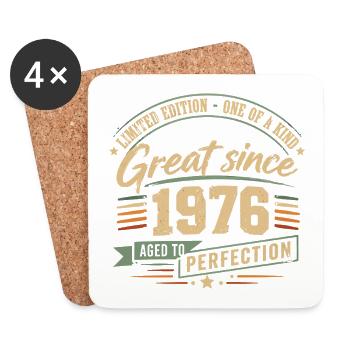 1976 Vintage Vintage Retro Birthday - Coasters (set of 4) - white - Front