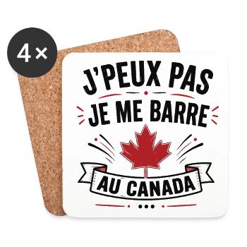 Je peux pas je me barre au Canada - Dessous de verre (lot de 4) - blanc - Devant