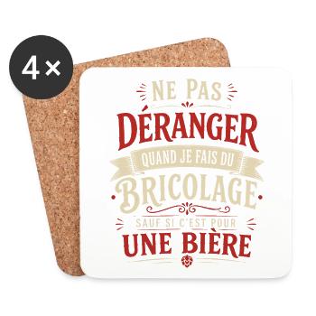 Do Not Disturb DIY Beer Humor Gift - Coasters (set of 4) - white - Front