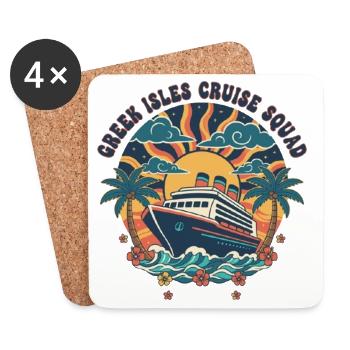 Croisière Iles Grecques Squad - Dessous de verre (lot de 4) - blanc - Devant