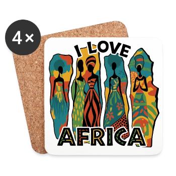 J’AIME L’AFRIQUE - Dessous de verre (lot de 4) - blanc - Devant