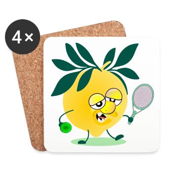 Kids Tennis Lemon - Coasters (set of 4) - white - Front