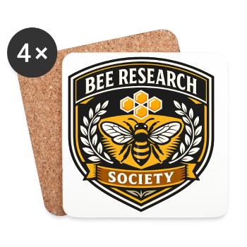 Bee Research Society Badge - Coasters (set of 4) - white - Front