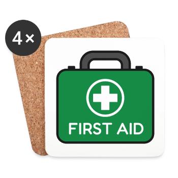 First Aid Medical Kit - Coasters (set of 4) - white - Front